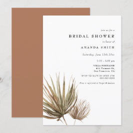 Invitación Desierto de hojas de palmera seco Ducha nupcial mo