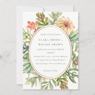 INVITACIÓN DESIERTO DE LA PAZ VERDE SUCCULENTE BODA DE FOLIAG