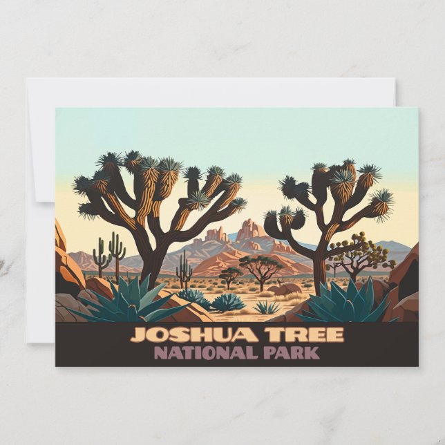Invitación Desierto del parque nacional del árbol Joshua (Anverso)