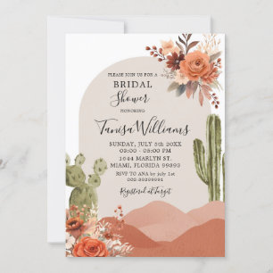 Invitación Desierto del Suroeste Cactus Floral Bridal Shower