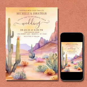 Invitación Desierto del suroeste y Boda de Cactus
