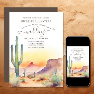 Invitación Desierto del suroeste y Boda de Cactus