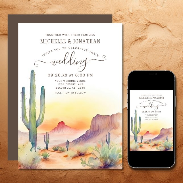 Invitación Desierto del suroeste y Boda de Cactus (Subido por el creador)