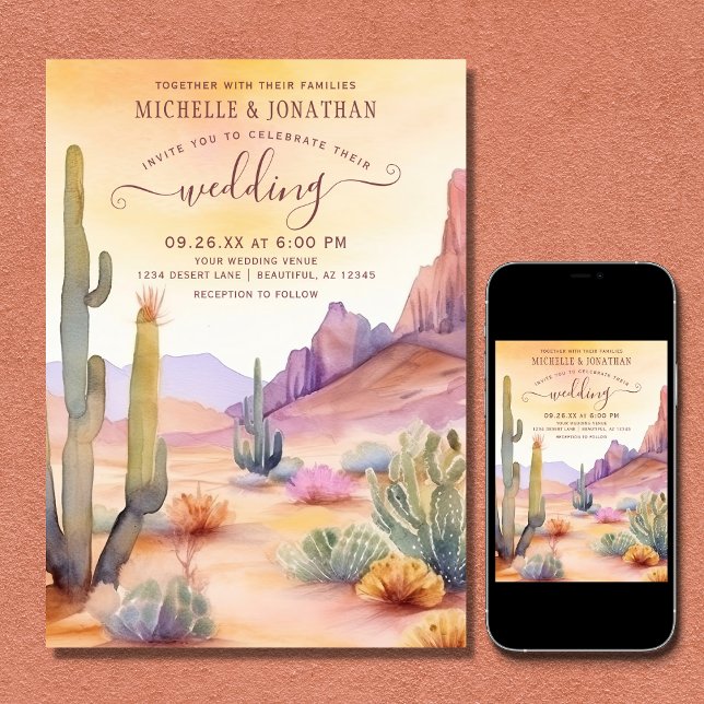 Invitación Desierto del suroeste y Boda de Cactus (Subido por el creador)