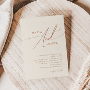 Invitación Desierto elegante y caprichoso   Boda beige