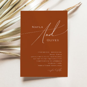 Invitación Desierto elegante y caprichoso   Boda de Terracott