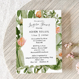 Invitación Desierto floral Cactus Boda Lingerie Shower