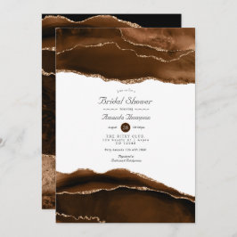 Invitación Desierto Gold acuarela Agate Bridal Shower