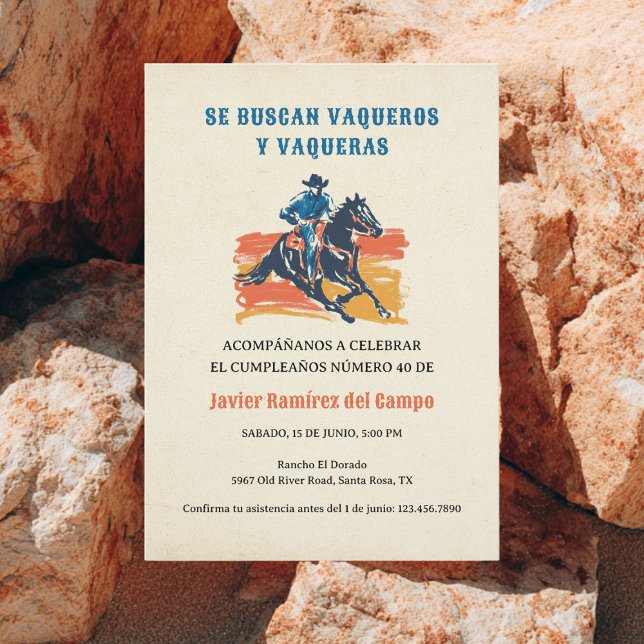 Invitación Desierto mexicano de vacas silvestres en el oeste (Subido por el creador)
