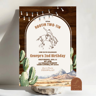 Invitación Desierto Mexicano Rootin' TWO-Tin' 2do Cumpleaños