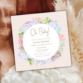 Invitación Desierto minimalista de Boho Cactus Oh Baby Shower