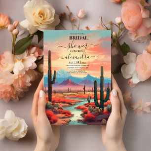 Invitación Desierto Montañoso Bridal Shower Moderno Boho