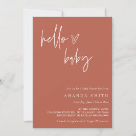 Invitación Desierto neutral de género minimalista Hola Baby S