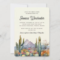 Desierto Neutral Moderno Cactus Ducha Bridal