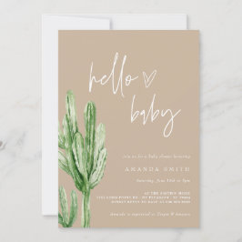 Invitación Desierto neutro de género Cactus Hola Baby Shower 