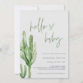 Invitación Desierto neutro de género Cactus Hola Baby Shower 