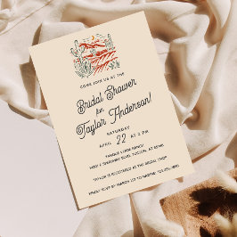 Invitación Desierto Retro Saguaro Cactus Ducha nupcial