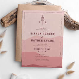 Invitación Desierto rosado seco mojado Cactus Boda occidental
