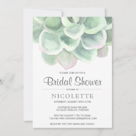 Invitación Desierto Sage Green Suculum Shower