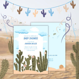 Invitación Desierto salvaje con Cactus Cute Baby Shower