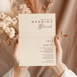 Invitación Desierto simple Brunch Boda blanco natural