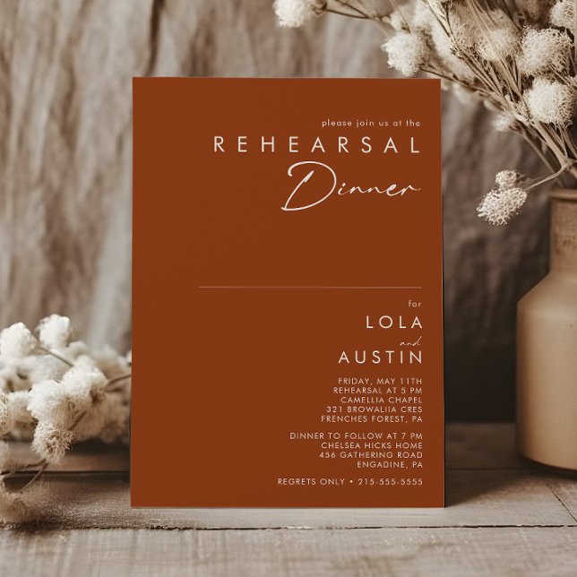 Invitación Desierto simple | Cena de ensayo de terracota (Subido por el creador)