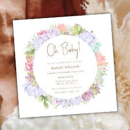 Invitación Desierto simple de Boho Cactus Oh Baby Shower