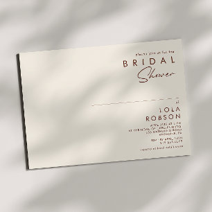 Invitación Desierto simple Ducha de novia blanca natural