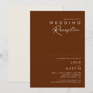 Invitación Desierto Simple   Recepción de Boda de Canela Oscu