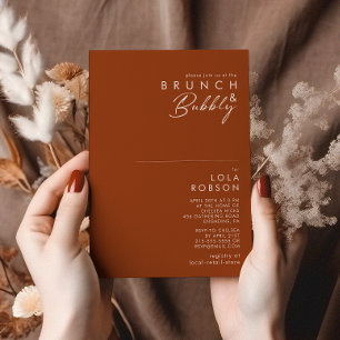 Invitación Desierto simple   Terracota Brunch & Bubbly Shower