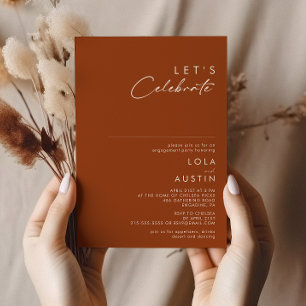 Invitación Desierto simple   Terracota Celebremos