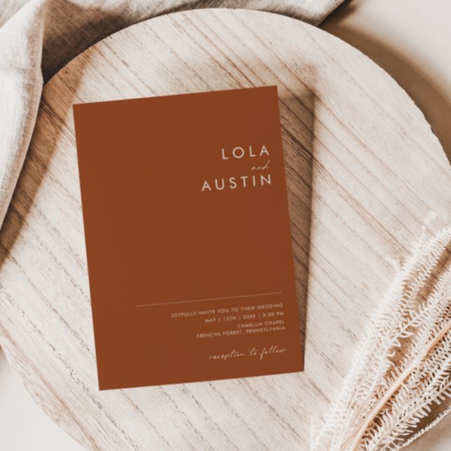 Invitación Desierto simple | Terracota Todo En Un Boda (Subido por el creador)