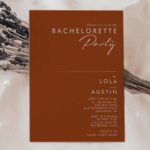 Invitación Desierto simple   Terracotta Bachelorette Party