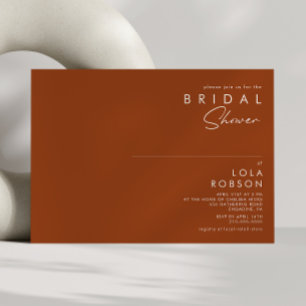 Invitación Desierto simple Terracotta Bridal Shower