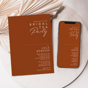 Invitación Desierto simple   Terracotta Bridal Tea Fiesta