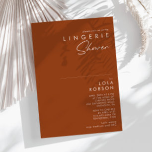 Invitación Desierto simple   Terracotta Lingerie Shower