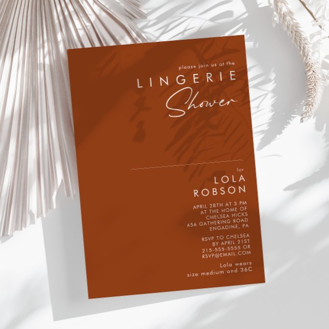 Invitación Desierto simple | Terracotta Lingerie Shower (Subido por el creador)