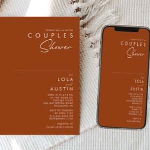Invitación Desierto simple Terracotta Parejas Ducha