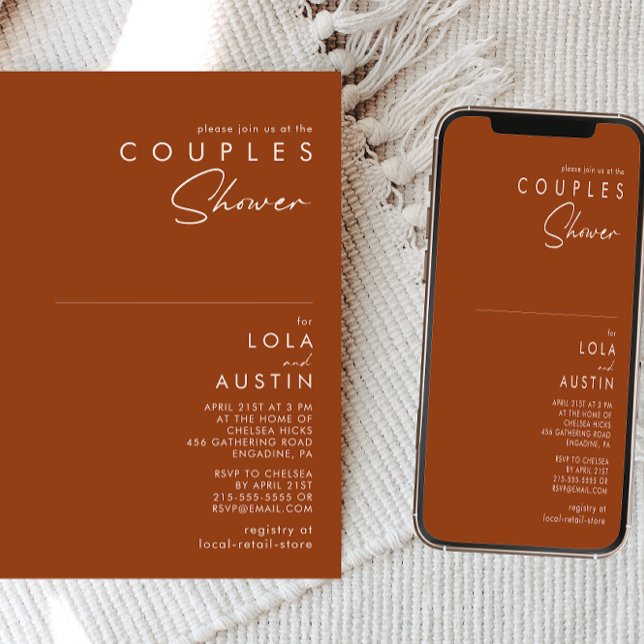 Invitación Desierto simple | Terracotta Parejas Ducha (Subido por el creador)