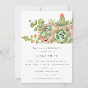 INVITACIÓN DESIERTO VERDE SUCULENTAS CACTUS FOLLAJE LLUVIA DE