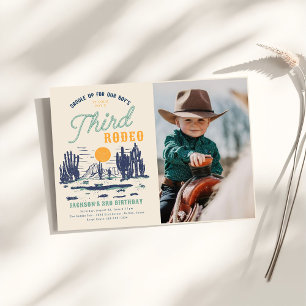 Invitación Desierto Vintage Wild West Tercer cumpleaños
