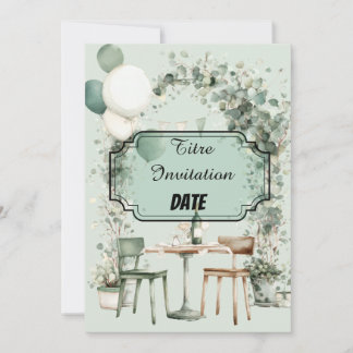 Invitación Design chic verdoyant avec titre et date modifiabl