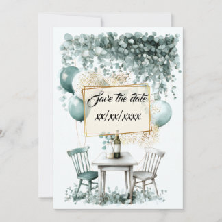 Invitación Design save the date vert sauge à personnaliser