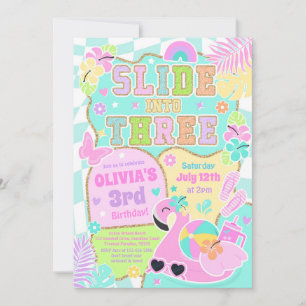 Invitación Desliza en tres fiesta de cumpleaños de chica eleg