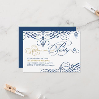 Invitación Deslizaciones de moda Bebida y Fiesta Hanukkah Hol