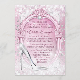 Invitación Deslizador de cristal Quinceanera de Cenicienta