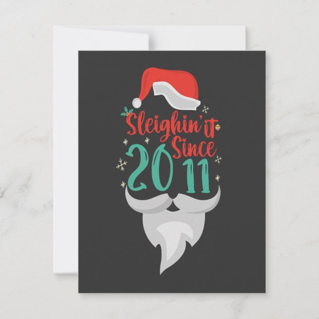 Invitación Deslizándose desde la Navidad del cumpleaños de Sa (Anverso)