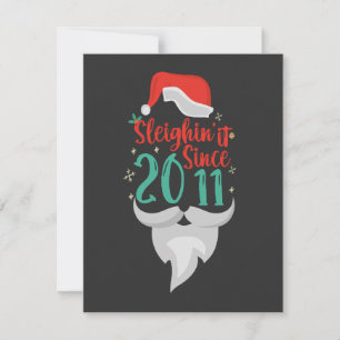 Invitación Deslizándose desde la Navidad del cumpleaños de Sa