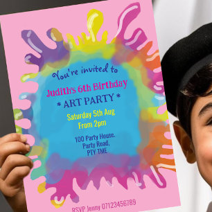 Invitación Desorden brillante y colorido juguete niños fiesta