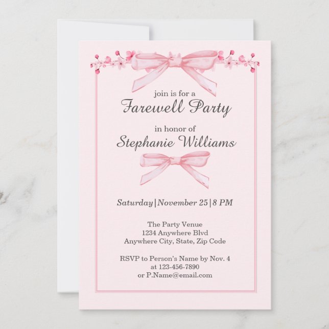 Invitación Despedida de las mujeres: Fiesta fronteriza de flo (Anverso)